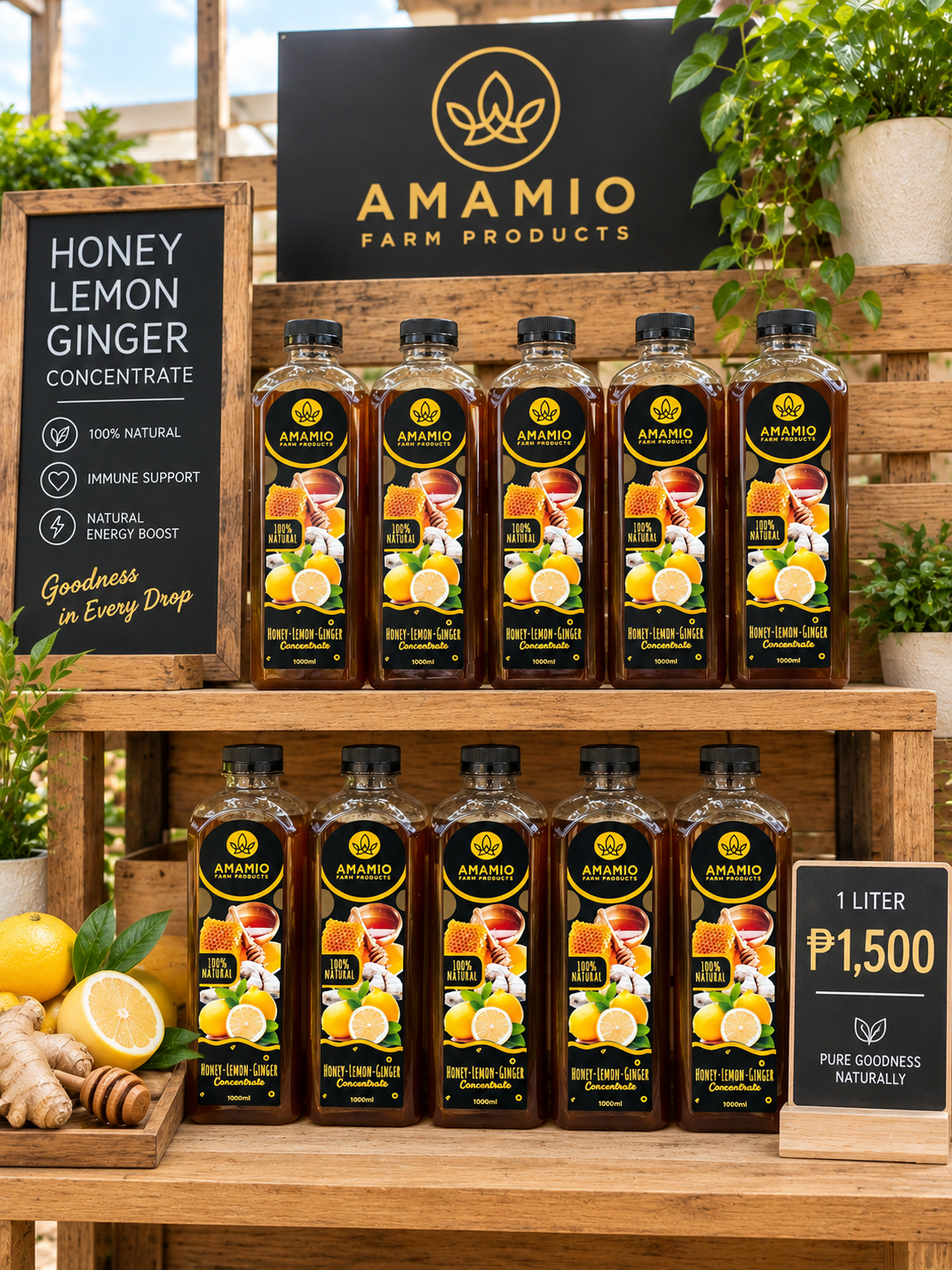 1 liter honey lemon ginger concentrate