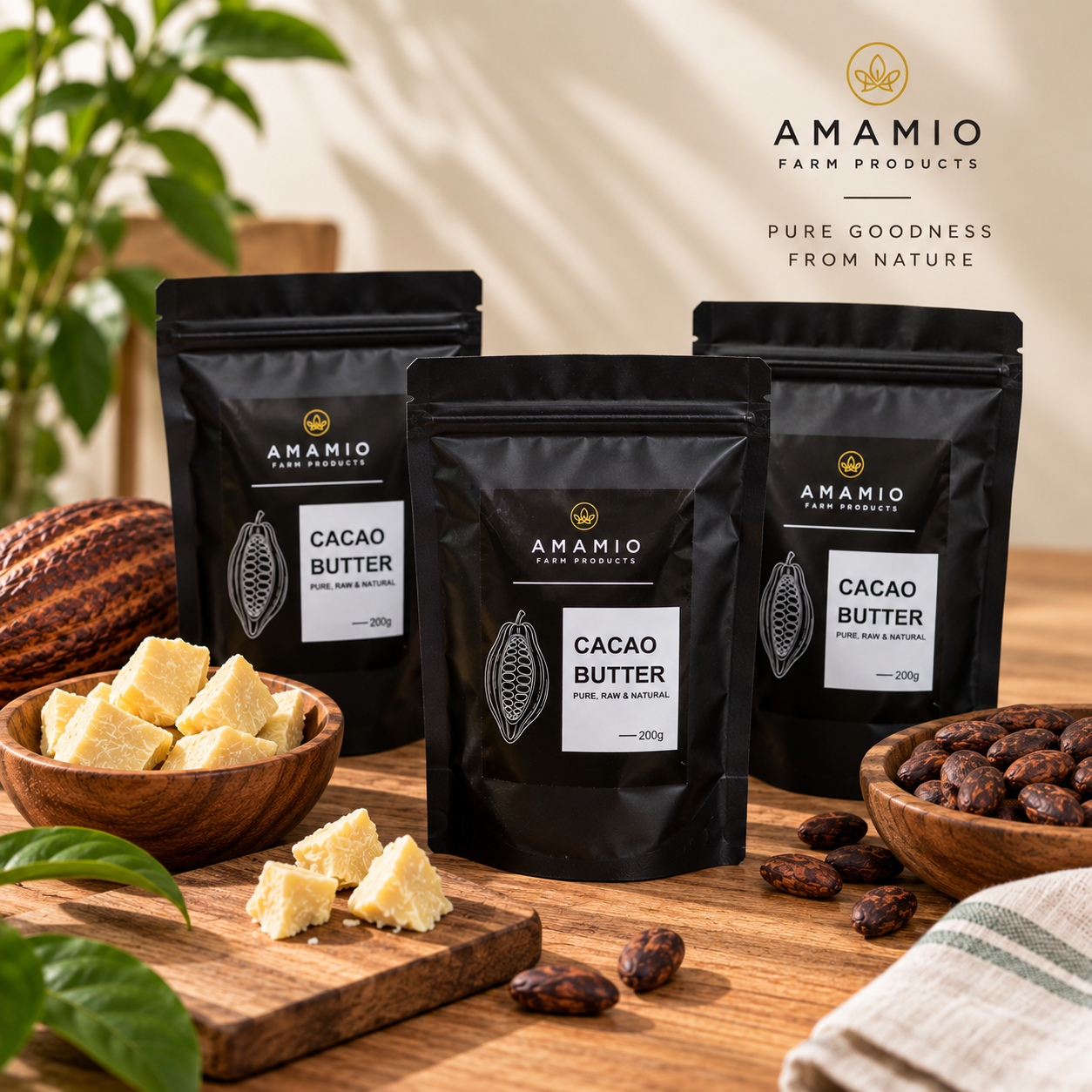 CACAO BUTTER - RAW. PURE.UNREFINED 200 g